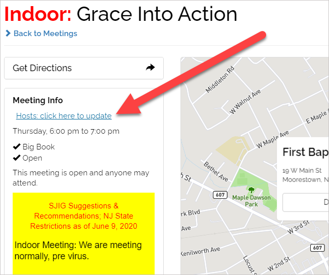 Meeting Update Screenshot