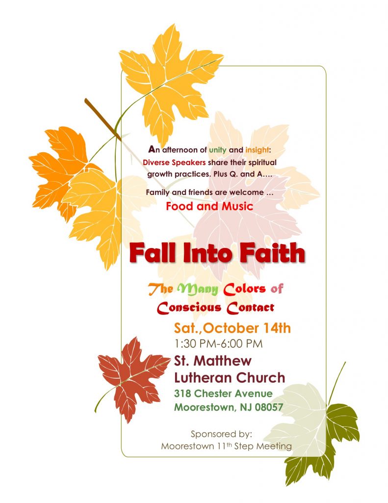 Fall into Faith Workshop Flyer